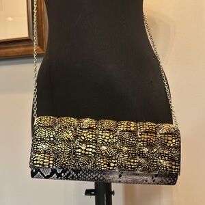 Clutch hard clutch faux snakeskin